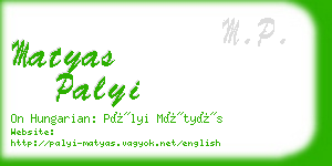 matyas palyi business card